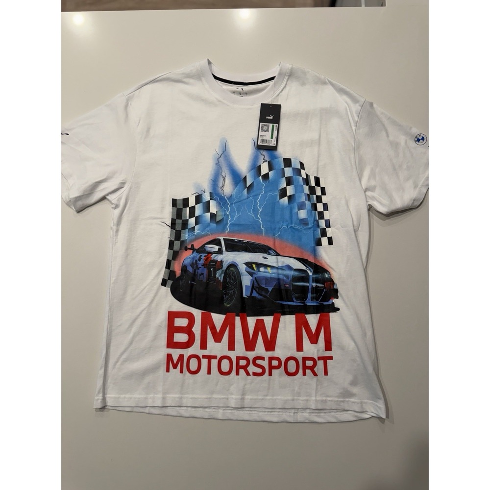 Puma BMW Motorsport Vintage Tee 635327-02 White Mens Large NWT